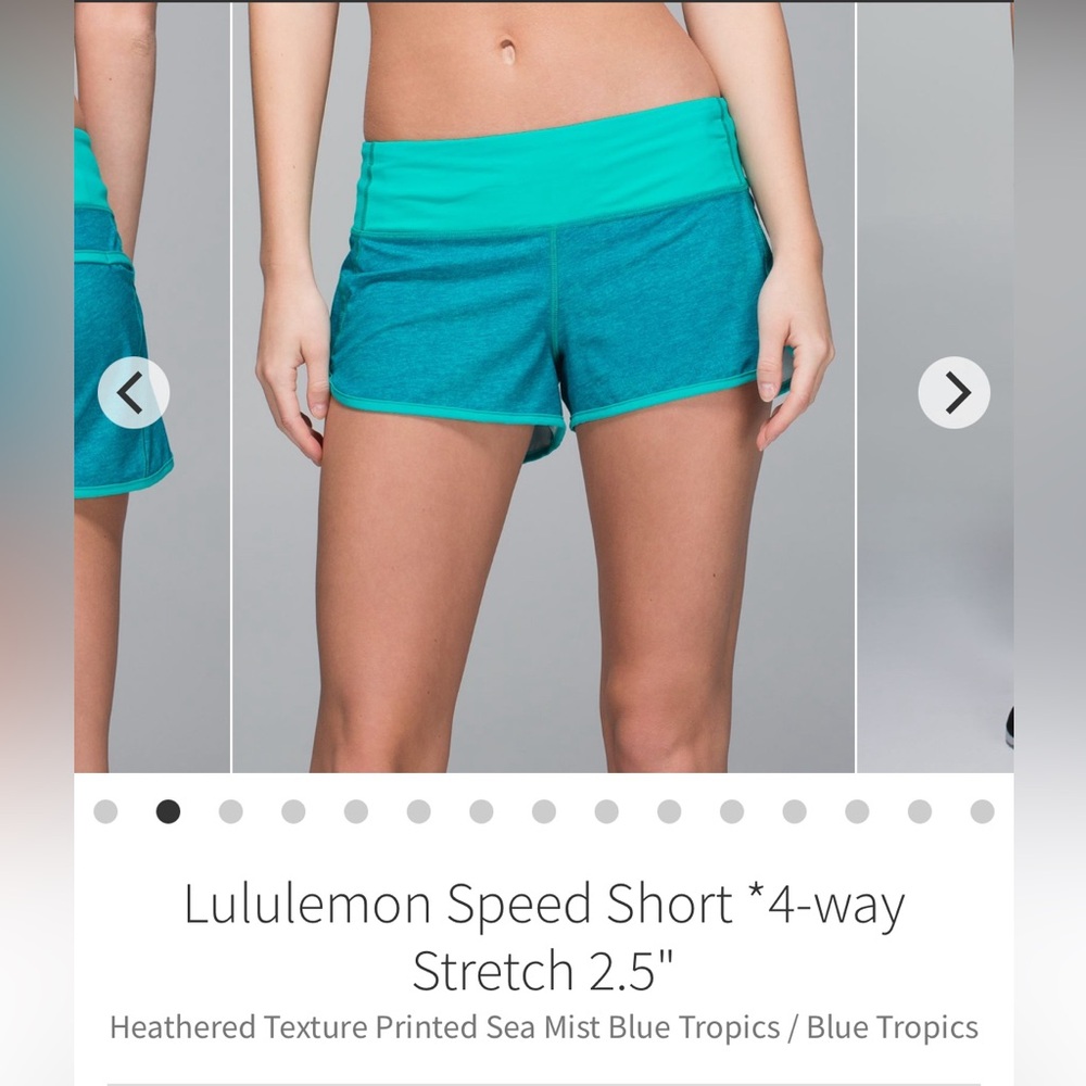 Lululemon Speed Shorts-Size 6-Heathered Blue Tropics 🏝️
